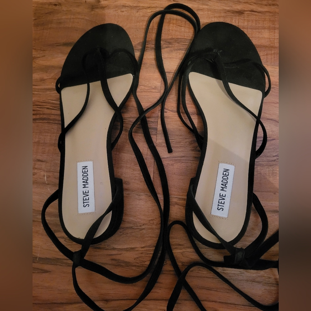 Steve Madden Black Strappy Sandals